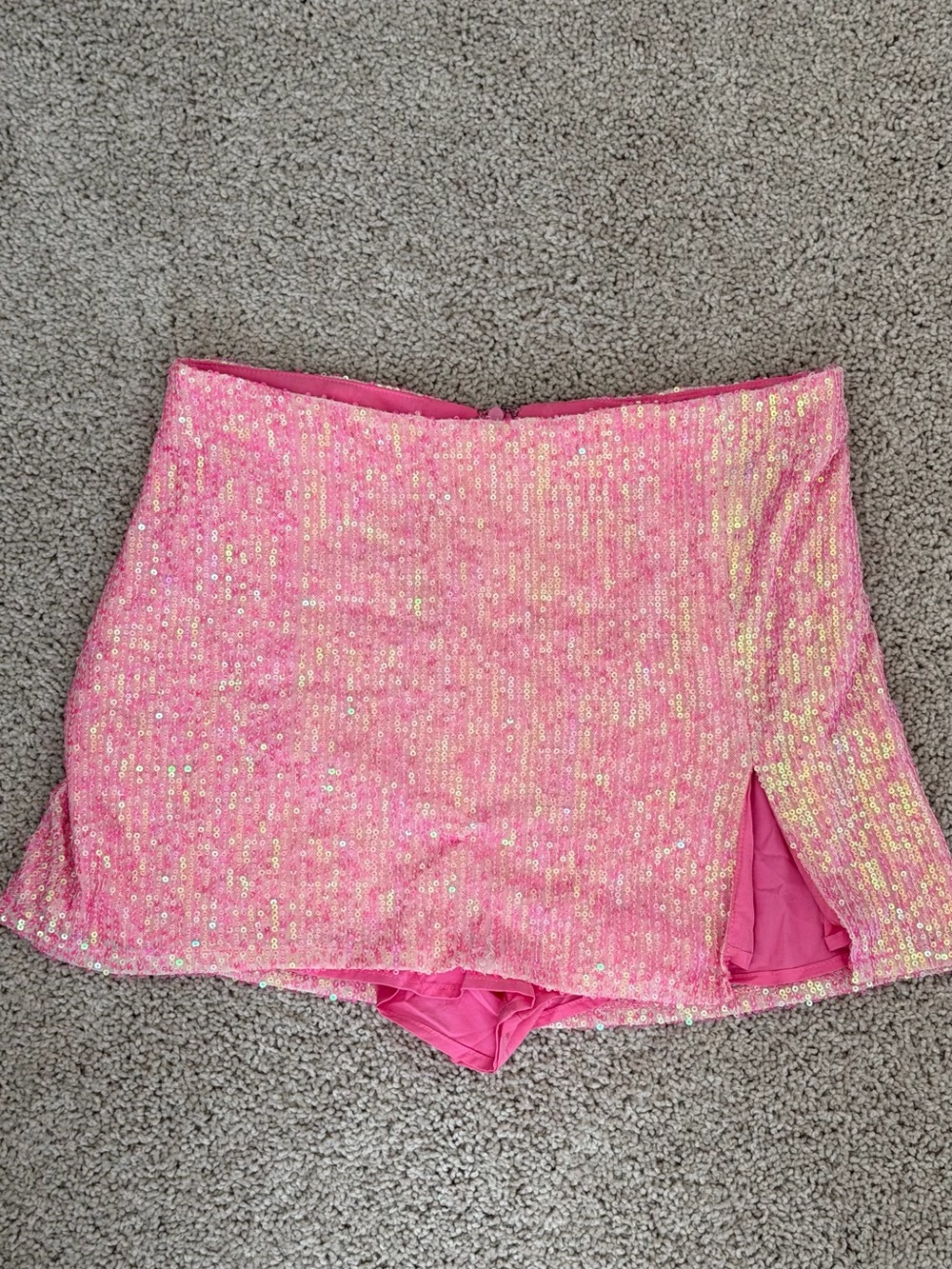 Women's Pink Sequin Skort